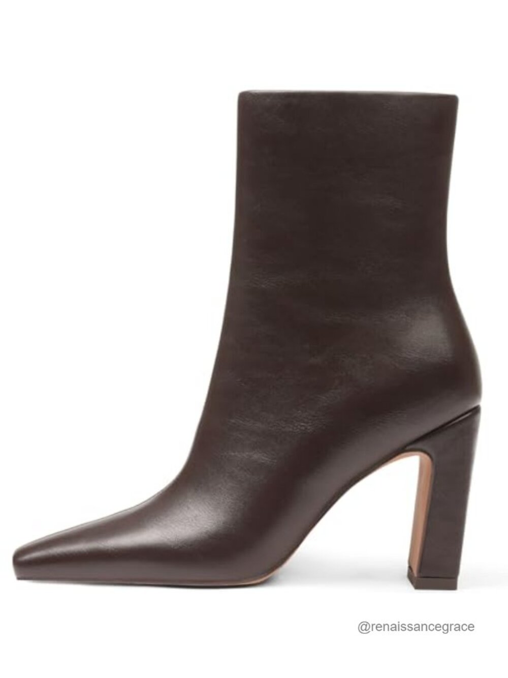 Women's Square Toe Chunky Block Heel Ankle Boots Faux Leather Zip Booties